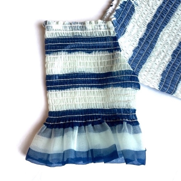 STAUD Crop top Doric smocked off the shoulder stretch size M NWT - Picture 6 of 15